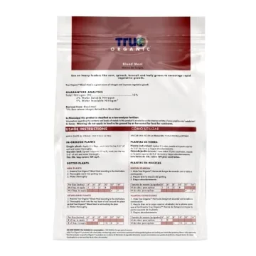 True Organic Blood Meal Fertilizer 3 lbs - Organic NPK 12-0-0