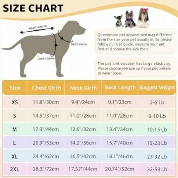 Queenmore Small Dog Pullover Sweater, Cold Weather Cable Knitwear, Classic Turtleneck Thick Warm Clothes for Chihuahua, Bulldog, Dachshund, Pug (White, X-Large)