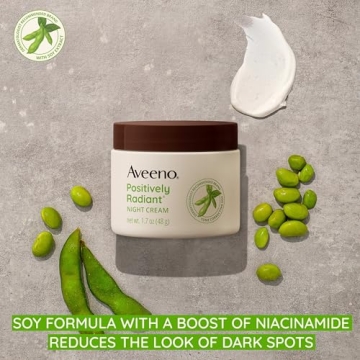 Aveeno Radiant Night Cream with Soy & Niacinamide for Glowing Skin