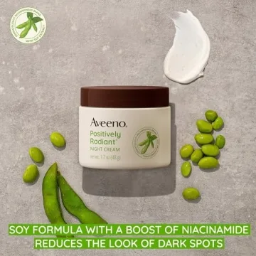 Aveeno Radiant Night Cream with Soy & Niacinamide for Glowing Skin