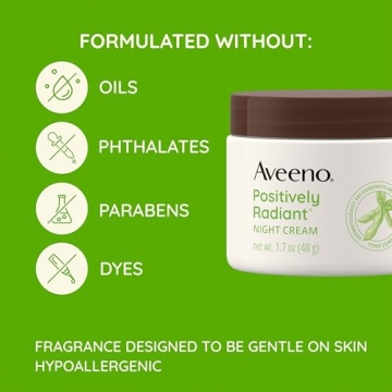 Aveeno Radiant Night Cream with Soy & Niacinamide for Glowing Skin