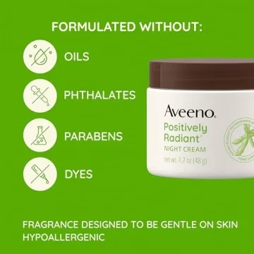 Aveeno Radiant Night Cream with Soy & Niacinamide for Glowing Skin