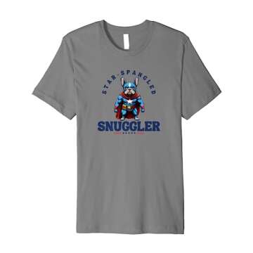 French Bulldog 4th of July Star-Spangled Snuggler USA Premium T-Shirt