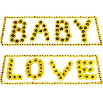 LEVINIS 130pcs Artificial Sunflower Heads 3.5'' 1.5'' Yellow Sunflower Floral Decor for Crafts Baby Shower Christmas Tree Birthday Party Wedding Wreath DIY Decoration