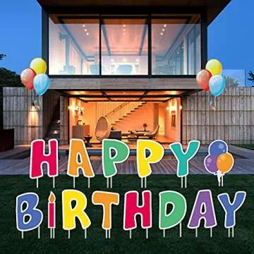 Fanboxk Happy Birthday Yard Signs with Stakes - Happy Birthday Sign for Yard for Kids & Adults - Set of 42-14 Pack Colorful Outdoor Weatherproof Birthday Party Decorations and 28 Stakes.