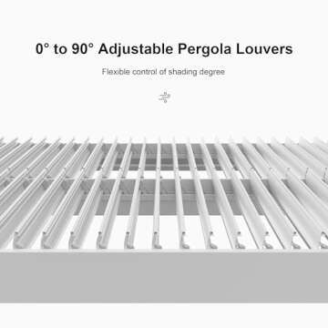 PURPLE LEAF Outdoor Louvered Pergola 10'x13' Aluminum White Pergola Patio Metal pergola with Adjustable Rainproof Hardtop Gazebo Modern for Garden Lawns Party