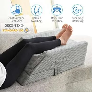 Adjustable Leg Elevation Pillows for Swelling After Surgery, Cooling Memory Foam Leg Wedge Pillow for Blood Circulation, Wedge Pillow for Sleeping, Sciatica Back Knee Hip Ankles Pain Relief