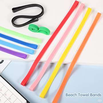 10 Pcs Towel Bands Silicone Rubber Bands, Books Outdoor Gear Packing Chair Bands Beach Towel Clips, ...
