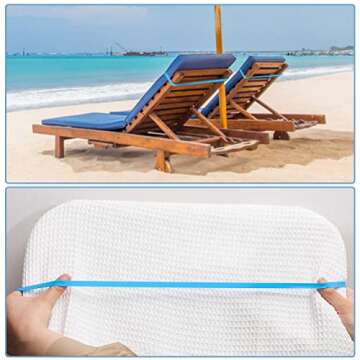 10 Pcs Towel Bands Silicone Rubber Bands, Books Outdoor Gear Packing Chair Bands Beach Towel Clips, Stretchable Towel Bands for Beach Chairs Cruise Essentials (0.4×12Inch)