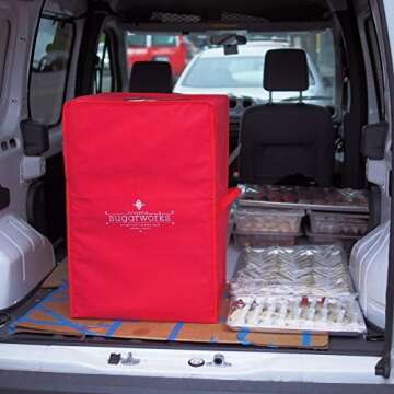 Innovative Sugarworks Medium Cake Porter with Insulated Cover and Cake Carrier, 18" x 18" x 25", White