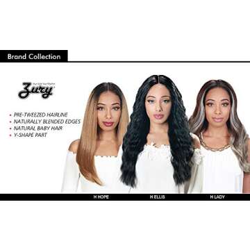 Zury Sis Synthetic Hair Lace Front Wig Flawless Pre Tweezed Hair Line SW-Lace H Ellis (1B)