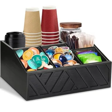 ugiftt Coffee Station Organizer - Rustic Wood Storage Solution
