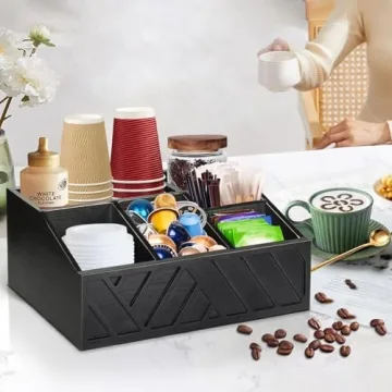 Coffee Station Organizer for Counter - Stylish Storage Solution