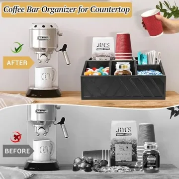 Coffee Station Organizer for Counter - Stylish Storage Solution