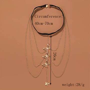 Gemily Boho Gold Thigh Chain Layered Butterfly Leg Chains Fashion Elastic Body Chain Nightclub Body ...