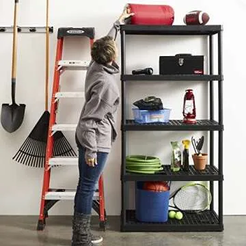 Gracious Living 72 Inch 5 Shelf Heavy Duty Light Weight Garage or Indoor Storage Unit Holds up to 15...