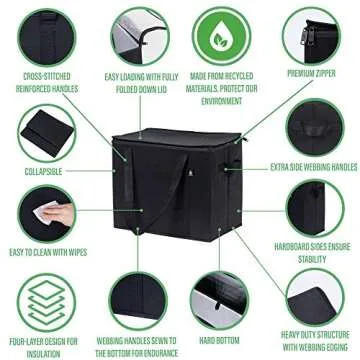 VENO Reusable Insulated Grocery Shopping Bags, 2 X Large Collapsible Insulated zippered Cooler with Reinforced Bottoms, Made of Recycled Material (Pack of 2)