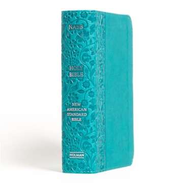 NASB Compact Reference Bible, Teal LeatherTouch, Red Letter, Presentation Page, Cross-References, Fu...