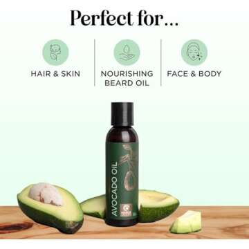 Avocado Oil For Hair and Skin - 100% Pure Avocado Oil for Skin and Nail Care plus Dry Hair Treatment...