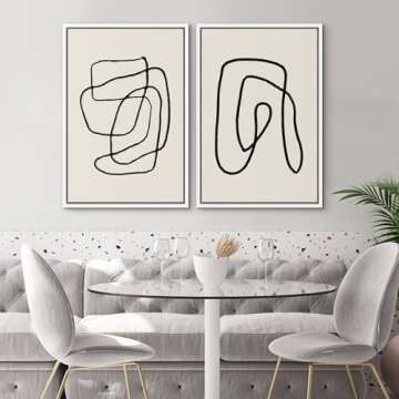SIGNWIN Framed Wall Art Print Set - Modern Abstract Design