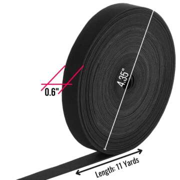 Mr. Pen Elastic Band for Sewing and Crafting - 11 Yards of Stretchy Black Elastic, 0.6" Wide