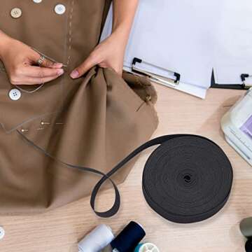 Mr. Pen Elastic Band, 11 Yards of Durable Black Elastic