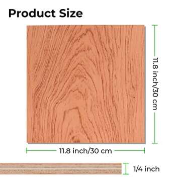xTool Selected Bubinga Plywood 6pcs, 1/8" x 12" x 12" Unfinished Wood for Crafts, Laser Cutting & Engraving, CNC Cutting, Painting, Fretwork, Kids' Wood Craft Kits & Unfinished Wood Crafts