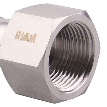 DERNORD 3/4" Barbed Hose x 3/4" NPT Female - Home Brew Fitting 304 Stainless Steel Pack of 2