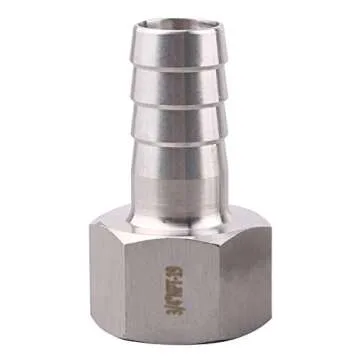 DERNORD 3/4" Barbed Hose x 3/4" NPT Female - Home Brew Fitting 304 Stainless Steel Pack of 2