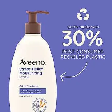 Aveeno Stress Relief Moisturizing Body Lotion with Lavender Scent, Natural Oatmeal to Calm & Relax, Non-Greasy Daily Stress Relief Lotion, 18 fl. oz (Pack of 3)