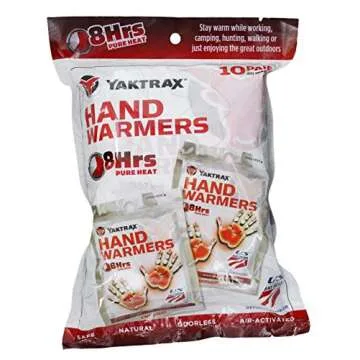 Yaktrax 8-Hour Hand Warmers | 10 Pairs for Outdoor Warmth