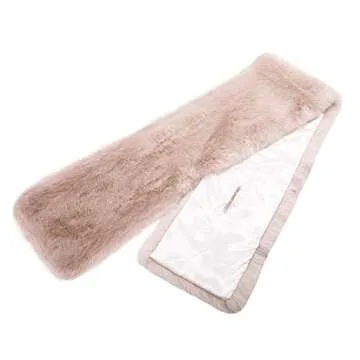 KAMA BRIDAL Women Long Faux Fur Shawl Bridal Stole Cover Up Winter Soft Bolero Scarf Blush