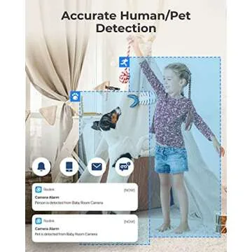 REOLINK 2K Indoor Security Camera E1, Plug-in 2.4G Wireless WiFi for Baby/Pet Monitor with Phone app, 360 Degree Dog Camera with Person/Pet Detection, Night Vision, 2-Way Talk, Local Storage