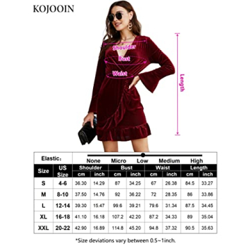 KOJOOIN Women's Elegant Velvet Mini Dress for Parties
