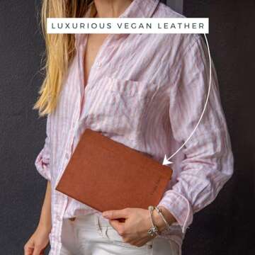 Daily Bliss Stone Paper Ruled Notebook Premium A5 Hardcover Vegan Leather Journal | 160 Pages | Premium Quality Executive Notebook For Men and Women |Comes With Gift Box Water Proof Notebook Cinnamon