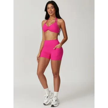 ABOCIW Women's 2 Piece Workout Set Halter Neck and Shorts