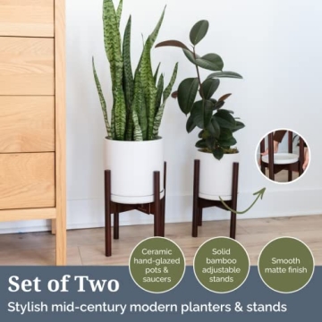 Stylish Hazel & Ivy Indoor Planters with Adjustable Stands