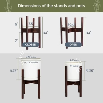 Stylish Hazel & Ivy Indoor Planters with Adjustable Stands