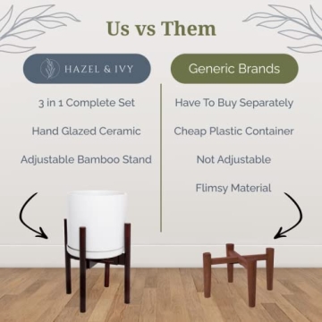 Stylish Hazel & Ivy Indoor Planters with Adjustable Stands