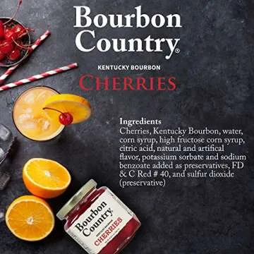 Bourbon Country Cherries | Premium Cherries for Cocktails and Desserts | Colossal Maraschino Cherrie...