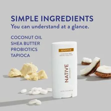 Native Sensitive Deodrant Contains Naturally Derived Ingredients | Deodorant for Women and Men, Aluminum Free, Baking Soda Free, and Shea Butter | Sugar Cookie (Sensitive)