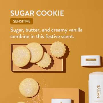 Native Sensitive Deodrant Contains Naturally Derived Ingredients | Deodorant for Women and Men, Aluminum Free, Baking Soda Free, and Shea Butter | Sugar Cookie (Sensitive)