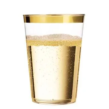 Munfix Gold Plastic Cups - Elegant Drinkware for Parties