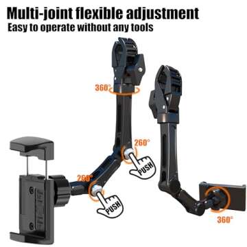 Rearview Mirror Phone Holder,Phone Holder for Car Aluminum Alloy Mount Multi-Angle Adjustment Rotatable Retractable Universal Cell Phone Car Mount for All Phones