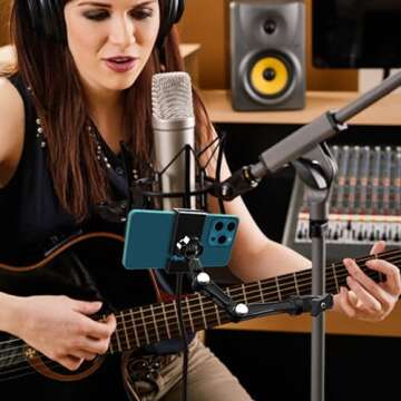 Rearview Mirror Phone Holder,Phone Holder for Car Aluminum Alloy Mount Multi-Angle Adjustment Rotatable Retractable Universal Cell Phone Car Mount for All Phones