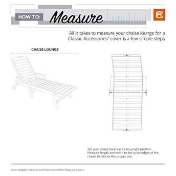 Classic Accessories Montlake Water-Resistant 72 Inch Patio Chaise Lounge Slipcover, Antique Beige, P...