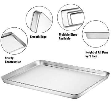 Wildone Baking Sheet with Silicone Mat Set - Non Toxic & Heavy Duty
