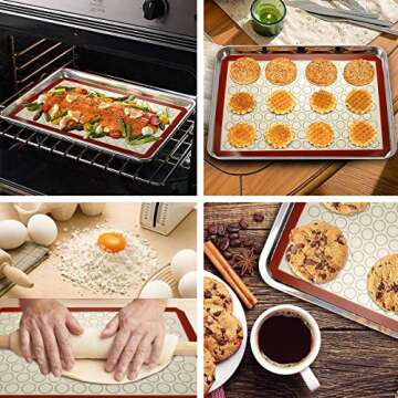 Buy Wildone Baking Sheet with Silicone Mat Set of 6