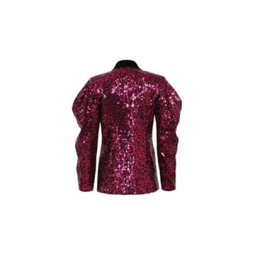 Pantora Women's Selena Sequin Blazer, Pink Leopard, Large