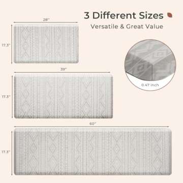 FRESHMINT Boho Kitchen Mat - Comfort & Style for Kitchens